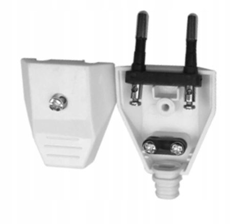 Wtyczka Elektryczna Płaska Wtyk 2P 25A 250V Rozbieralna Biała ORNO