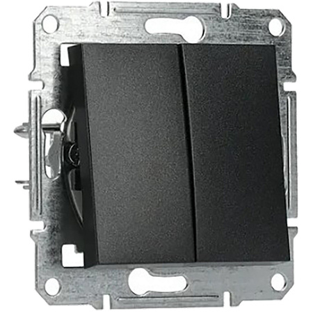 Włącznik Światła Świecznikowy Dwubiegunowy bez Ramki Podtynkowy Asfora IP20 Antracyt