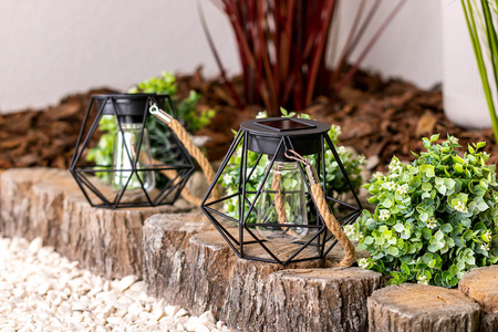 Lampa Solarna Wisząca LED Zewnętrzna Ogrodowa Latarenka 3000K IP44 Czujnik Zmierzchu