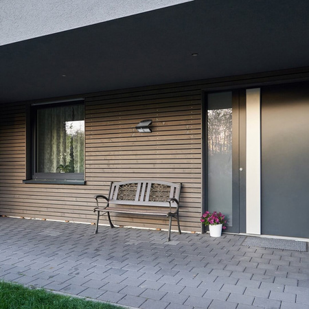 Lampa Ogrodowa Solarna Kinkiet Elewacyjny BUTTERFLY LED IP65 6,8W 4000K Czujnik Czarna Eko-Light