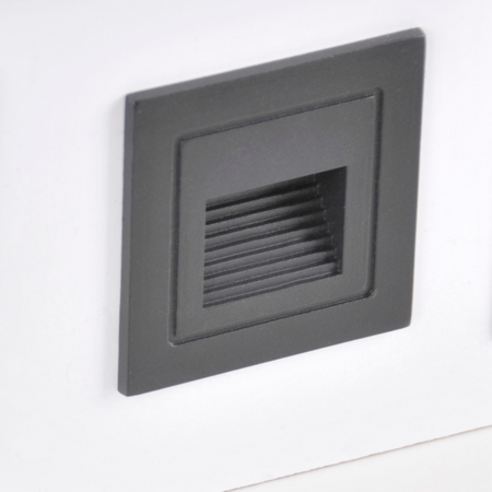 Lampa oprawa schodowa podtynkowa LED ogrodowa 3W 20lm IP44 4000K szara Q6 GOLDLUX (Polux)