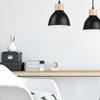 Lampa Wisząca Sufitowa NICO 2xE27 Czarna Drewniana LM-2.143 Lamkur