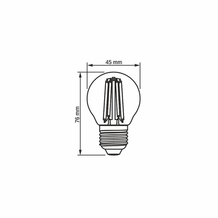 Żarówka LED E27 G45 Kulka 6W = 60W 806lm 3000K Ciepła 360° FILAMENT Videx