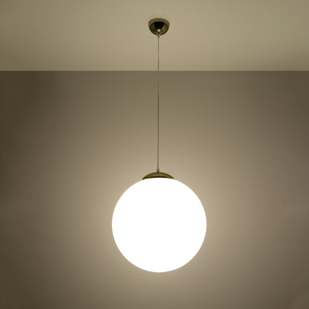 Lampa Sufitowa Wisząca Zwis Kula E27 Kulista Biała Złota Minimalistyczna Ugo Sollux