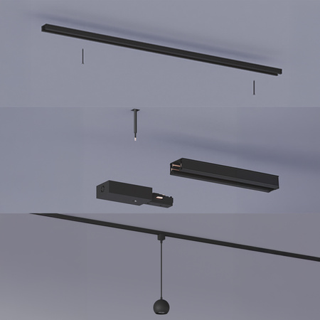 Lampa Wisząca na Szynę Oświetleniową Szynoprzewód LED GU10 Jednofazowa Czarna EasyLink Colby Philips