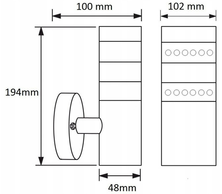 Lampa Ogrodowa Kinkiet Elewacyjny MALTA LED 2,4W Prosty Chrom Volteno