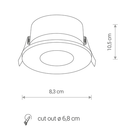 Oprawa Podtynkowa Sufitowa GU10 Biała Wodoodporna IP44 GOLF 8375 Nowodvorski
