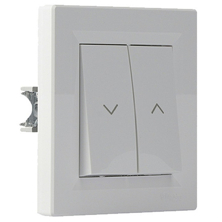 Włącznik Żaluzjowy Roletowy z Ramką Podwójny Asfora Biały