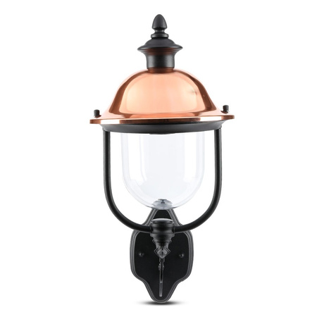 Lampa Ogrodowa Elewacyjna Kinkiet E27 Przezroczysty klosz Czarny mat VT-853 V-TAC