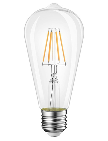 Żarówka LED E27 ST64 10W=90W 980lm 3000K Biała Ciepła 360° Filament