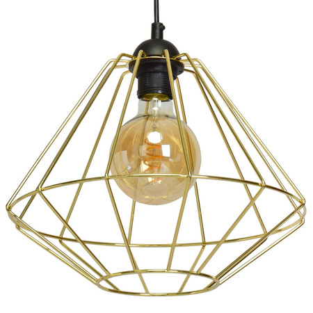 Lampa wisząca LUPO 1xE27 Geometryczny Kształt Loft Czarna Złota MLP6270 Milagro Metal