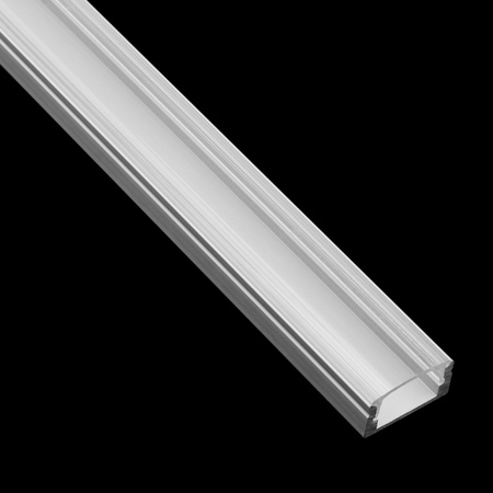 Profil Aluminiowy do LED KM36 Srebrny Natynkowy 1m + Przesłona przezroczysta + Zaślepki