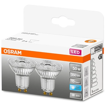 2x Żarówka LED GU10 4,3W = 50W 350lm 4000K Neutralna 36° OSRAM STAR