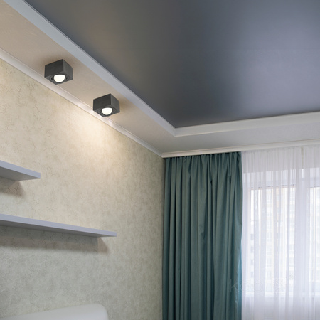 Oprawa Natynkowa Halogenowa Spot Tuba Kwadratowa GU10 Czarna OH37 Kobi