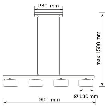 Lampa Sufitowa Wisząca Zwis 4x GX53 Ofelia Sanico Goldlux