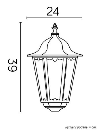 Klosz Głowica do Lampy Ogrodowej Zewnętrznej Stojącej Retro Classic K 1018 E27 FI60 Su-Ma