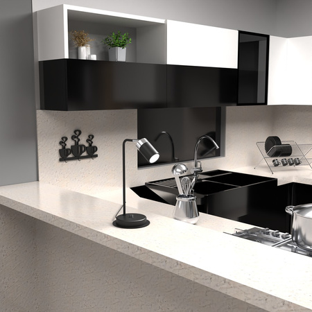 Lampka Biurkowa Stołowa LED JOKER Czarna Chrom 1xGU10 Milagro