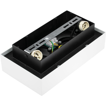 Oprawa Natynkowa HALOGENOWA Ruchoma 2x GU10 Prostokątna Biała 85mm NEMO