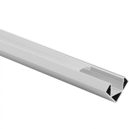 Profil Aluminiowy do LED Biały Narożny 2m z Mroźnym Kloszem i Zaślepkami Ecolight