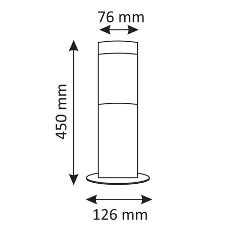 Lampa Ogrodowa LED Słupek E27 TUBA NISKA SATYNOWA 45cm