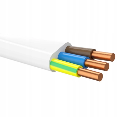 Przewód Kabel YDYp żo 450/750V 3x1mm Biały 1m ELEKTROKABEL