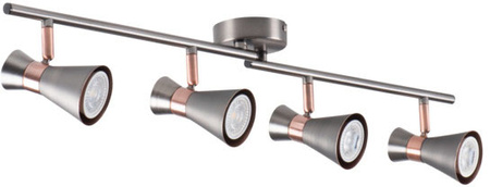 Oprawa lampa sufitowa MILENO 4x GU10 srebrna miedziana 72cm Kanlux
