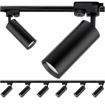 Zestaw Szyna Oświetleniowa Szynoprzewód 2 m + 6x Reflektor Szynowy RITI GU10 Czarny LUMILED