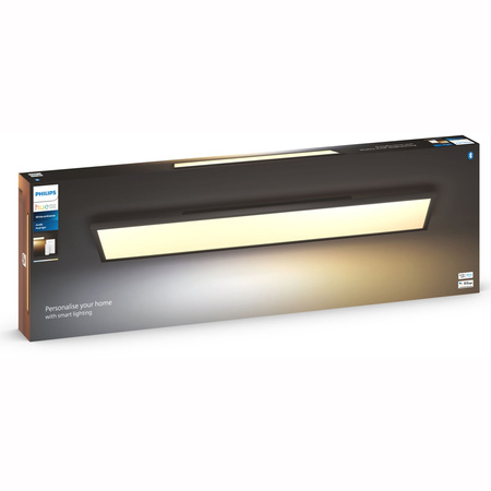 Panel LED Natynkowy Lampa Sufitowa Aurelle Czarna 39W CCT 120x30cm PHILIPS HUE Bluetooth + Przełącznik Dimmer Switch