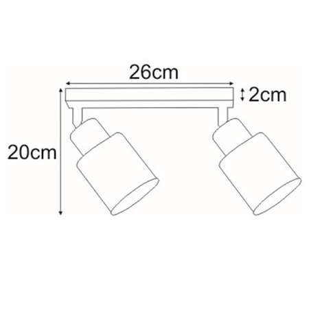Lampa sufitowa na listwie 2xE27 K-4781 z serii TROY GOLD KAJA