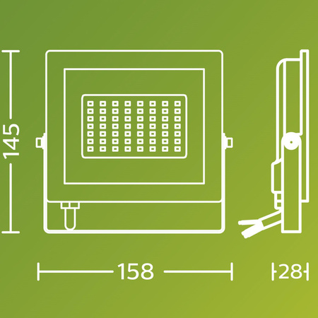 Naświetlacz LED Lampa Reflektor 30W 3200lm 3000K IP65 Czarny Lois Philips