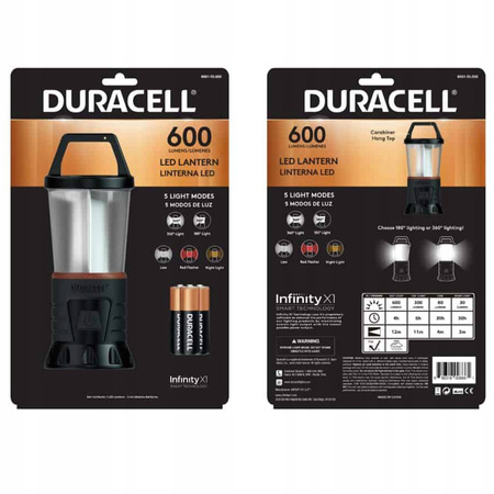 Latarka Kempingowa LED Bateryjna 3xAA 600lm 5 Trybów DURACELL