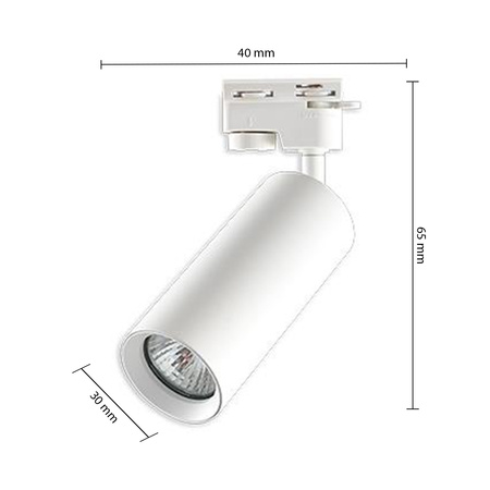 Reflektor Szynowy GU10 Biały Lampa do Szynoprzewodów Trójfazowych