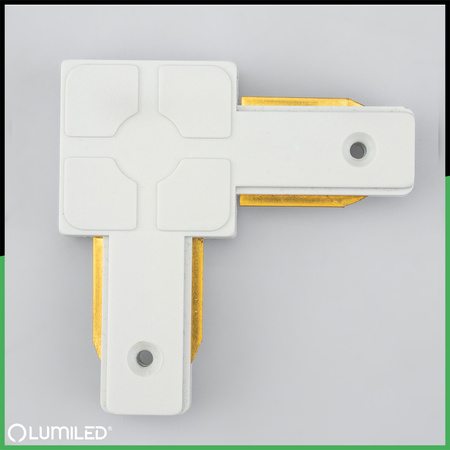 Łącznik Kątowy Narożny Biały do Listew Szynowych Jednofazowych Szynoprzewodów LUMILED