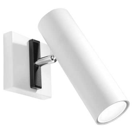 Lampa Ścienna Oprawa Natynkowa Kinkiet GU10 SPOT TUBA Reflektor Ruchoma Tubularna Biała Nowoczesna Direzione Sollux