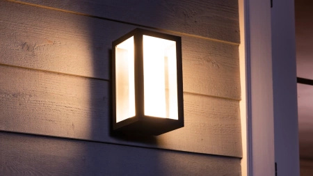 Kinkiet Ogrodowy LED Lampa Zewnętrzna Elewacyjna 15.8W 1180lm IP44 White and Color Ambiance RGB + TW Czarna Inteligentna SMART Zigbee Bluetooth Impress Philips HUE