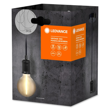 Lampa Sufitowa Wisząca E27 Zwis Czarny Vintage 1906 Pendulum Ledvance