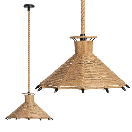 Lampa Wisząca Sufitowa BOHO Pleciona Sznur Jutowa do LED E27 Parasol