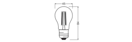Żarówka LED P45 E27 4W = 40W 470lm 3000K Ciepła 300° Filament Performance Class Ledvance