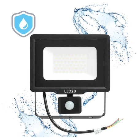 Naświetlacz LED Zewnętrzny Ogrodowy 50W 4250lm 4000K Neutralny 120° z Czujnikiem Ruchu i Zmierzchu IP65 Czarny MHC Kobi