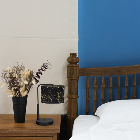 Lampa Stołowa SENSO Czarna Złota 1xE27 Biurkowa Nocna Milagro