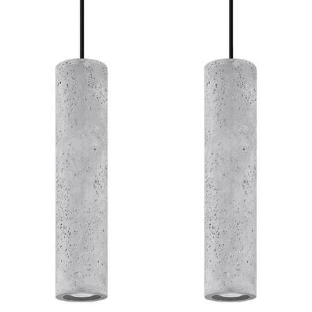 Lampa Sufitowa Wisząca Zwis 2x GU10 Tubularna Szara Industrialna Luvo Sollux