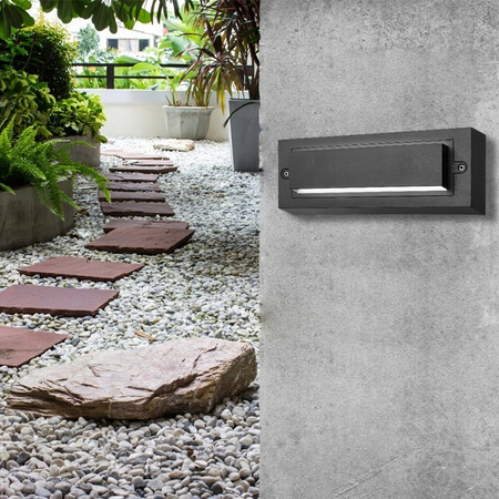 Kinkiet Ogrodowy Elewacyjny Lampa Ścienna LED 6W CZARNA TINA