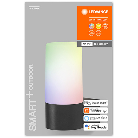 Inteligentny Kinkiet Ścienny Lampa LED 10W 380lm 3000K Ciepła RGBW Ściemnialny Szary SMART+ WiFi Pipe Multicolor Ledvance