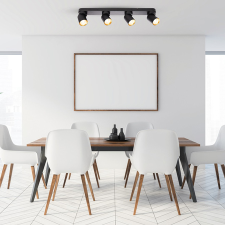 Lampa Sufitowa ANDY 4xGU10 Czarny Złoty Milagro