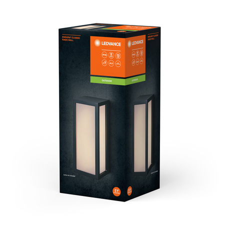 Lampa Ogrodowa Zewnętrzna Kinkiet Elewacyjny LED E27 IP65 IK06 Szary Endura Ledvance