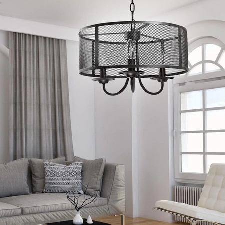 Lampa Sufitowa Wisząca Zwis 3x E14 Czarna Soho Sanico Goldlux