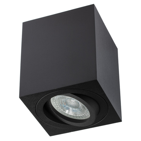 Oprawa Natynkowa HALOGENOWA Ruchoma GU10 Kwadratowa Czarna 84mm