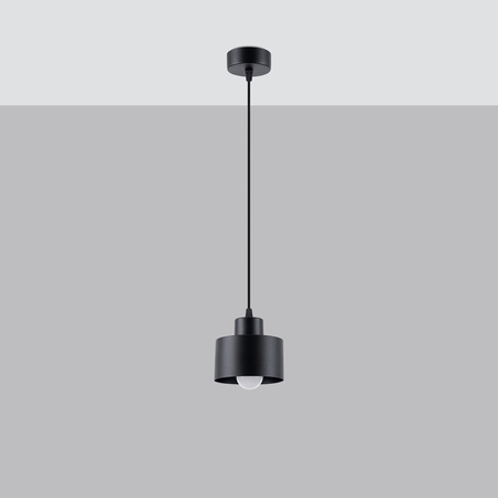 Lampa Sufitowa Wisząca Zwis E27 Geometryczna Czarna Nowoczesna Savar Sollux