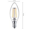 3x Żarówka LED E14 Świeczka B35 4,3W = 40W 470lm 2700K Ciepła FILAMENT Philips