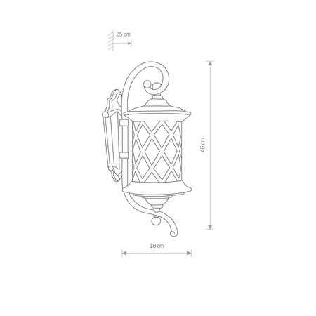 Lampa Ogrodowa Zewnętrzna Kinkiet Elewacyjny Oprawa Natynkowa E27 Brązowa Wodoodporna IP23 Klasyczna LANTERN 6911 Nowodvorski